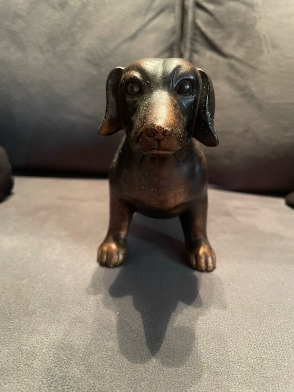 Bronze Dachshund Dog Figurine - Decorative Pet Statue